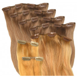 Premium Clip-in Extensions Set zur Haarverlängerung aus Echthaar in 35cm