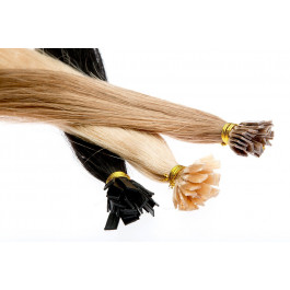 25 Echthaarsträhnen mit flachen Bondings in 60 cm und 1g Stärke Extensions