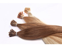 25 glatte Echthaarsträhnchen mit runden Bondings 40cm RB