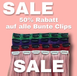 BUNTE Clip in Extensions mit 6 Clips, 40cm Echthaar